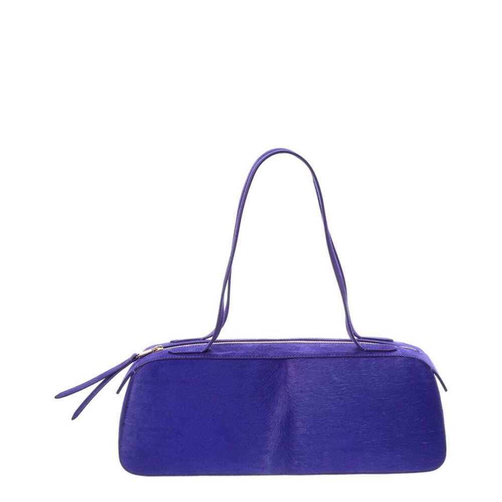 Khaite Simona Haircalf & Suede Shoulder Bag, Purple